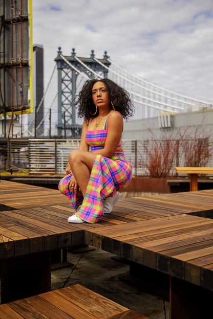 6TH AVE: SKIRT PINK PLAID