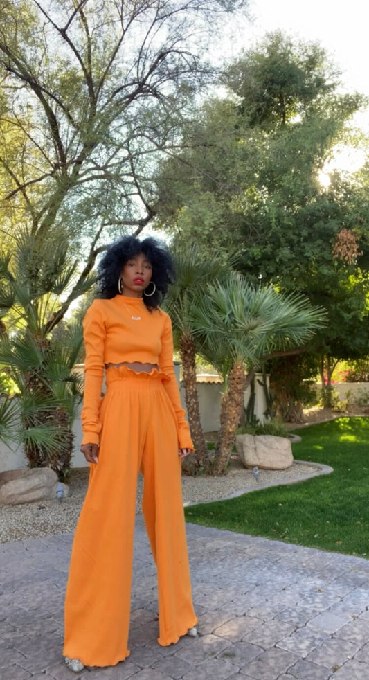 KENNY WIDE LEG PANTS TANGERINE